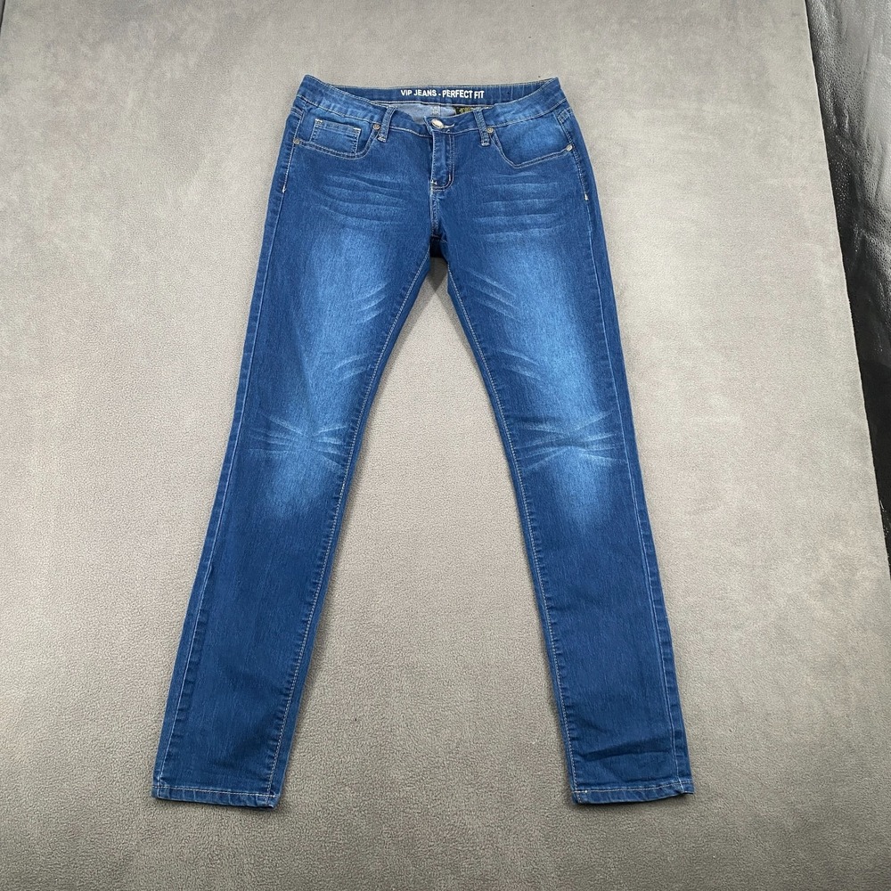 Vip Jeans Womens 9 Blue Denim Medium Wash Stretch 5-Pockets Skinny Perfect Fit